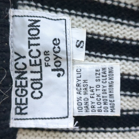 Black & White Striped and Sequined Vintage Sweater Small - Picture 10 of 11